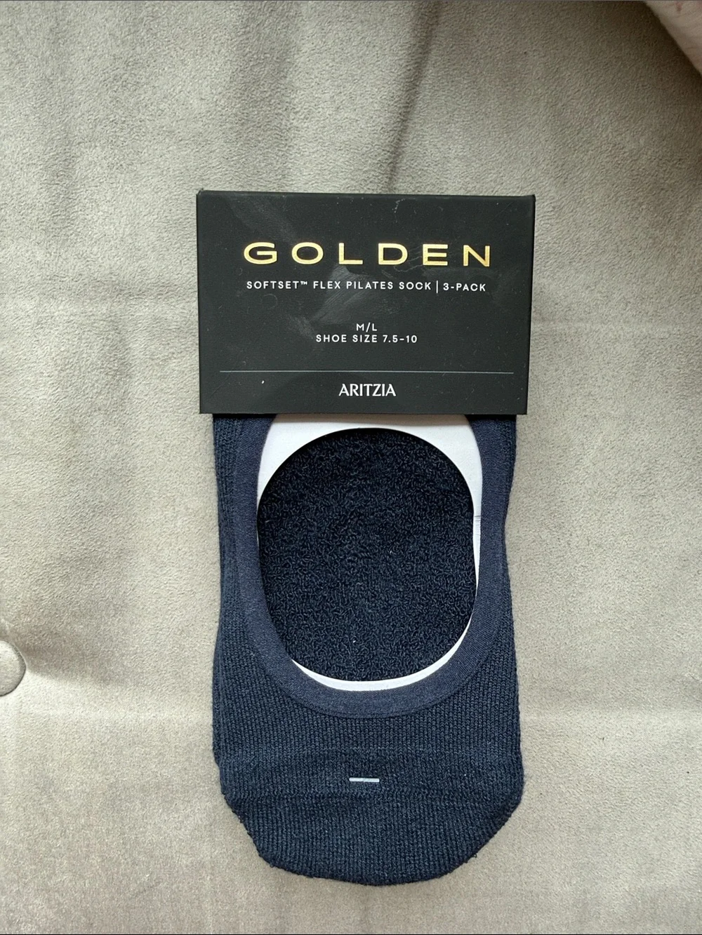 Aritzia GOLDEN Navy No-Show Pilates Socks - 3 pack